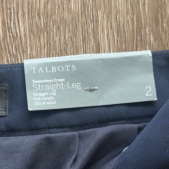 NWT Talbots Seasonless Crepe Straight Leg Pants Navy Size 2 Business Casual - Picture 4 of 6
